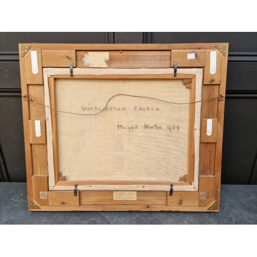 1232 - Margaret Norton, &lsquo;Warblington Church&rsquo;, monogrammed, further inscribed and dated 1963 ver... 