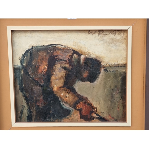 1233 - Will Roberts, &lsquo;Man Digging&rsquo;, initialled and dated 1971, further inscribed and labelled v... 