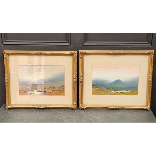 1237 - Frank Holme, moorland scenes, a pair, each signed, gouache, 24 x 36cm. (2)