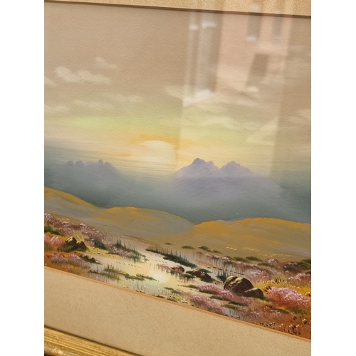 1237 - Frank Holme, moorland scenes, a pair, each signed, gouache, 24 x 36cm. (2)