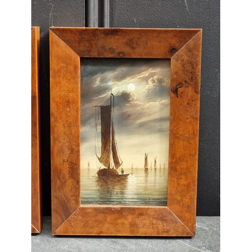 1239 - Ronald Cavalla, Dutch fishing boats, a pair, each signed, oil on board, 18.5 x 11cm. (2)... 