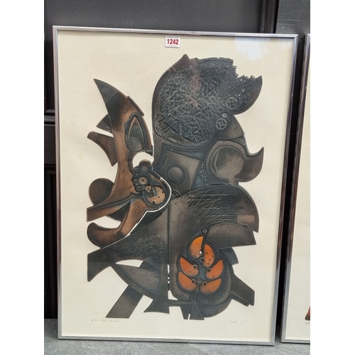 1242 - Raymond John Coutu, &lsquo;Red Monolith&rsquo;; 'Autumn Monolith', two artist's proof lithographs, e... 