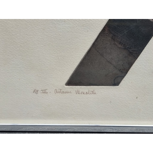 1242 - Raymond John Coutu, &lsquo;Red Monolith&rsquo;; 'Autumn Monolith', two artist's proof lithographs, e... 