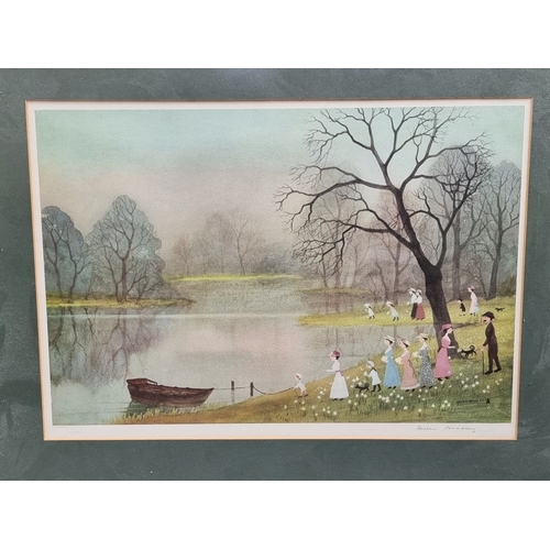1245 - Helen Bradley, 'April', signed in pencil, blindstamped, colour print, I.37.5 x 55.5cm.... 