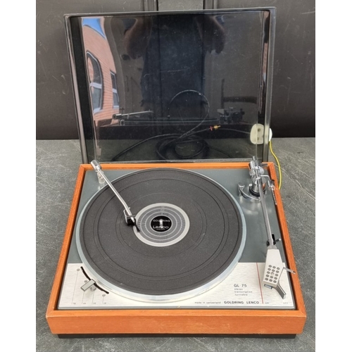 1317 - Hi-Fi:&nbsp;a Goldring Lenco 'GL 75' transcription turntable, with Audio Technica cartridge.... 