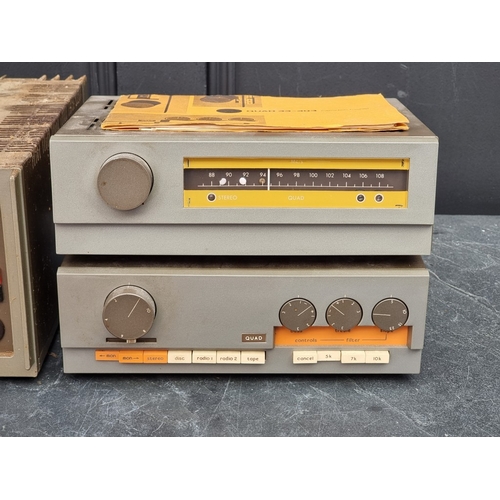 1319 - Hi-Fi: a Quad '303' power amplifier; together with a Quad '33' pre-amplifier, with instruction bookl... 