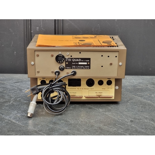 1319 - Hi-Fi: a Quad '303' power amplifier; together with a Quad '33' pre-amplifier, with instruction bookl... 