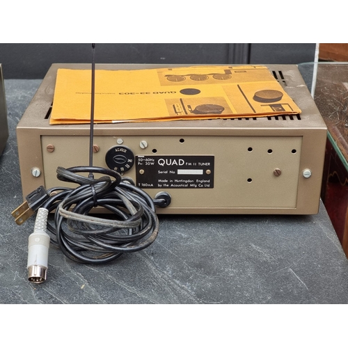 1319 - Hi-Fi: a Quad '303' power amplifier; together with a Quad '33' pre-amplifier, with instruction bookl... 