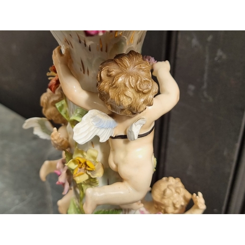 1329 - A Carl Thieme porcelain centrepiece, 42cm high (small chips).