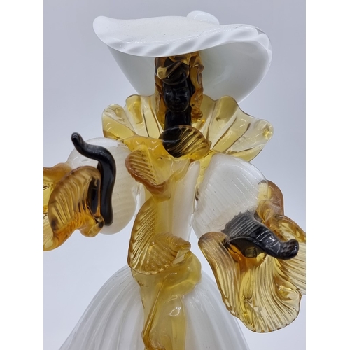 1357 - A large pair of Murano glass figures, largest 39cm high.