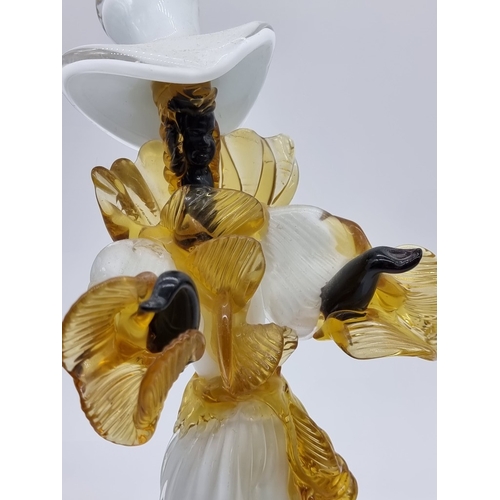 1357 - A large pair of Murano glass figures, largest 39cm high.