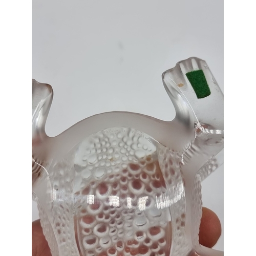 1361 - A Lalique glass 'Gregoire' toad/frog, 11cm long, (tiny chips to feet).