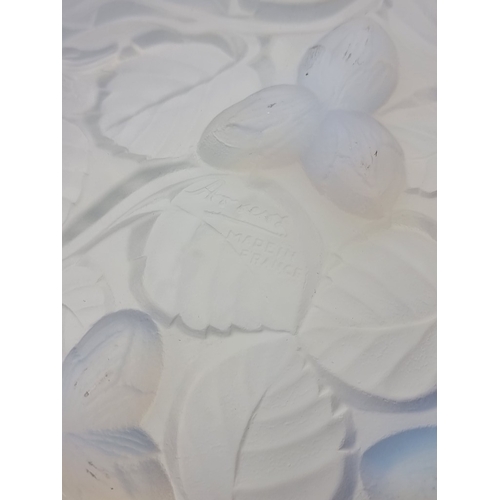 1362 - An Arrers opalescent glass dish, moulded with hazelnuts, 24cm diameter.