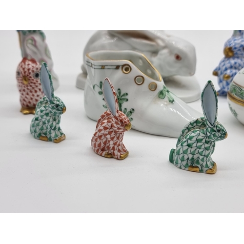 1364 - A group of Herend porcelain, largest 14cm high. (10)