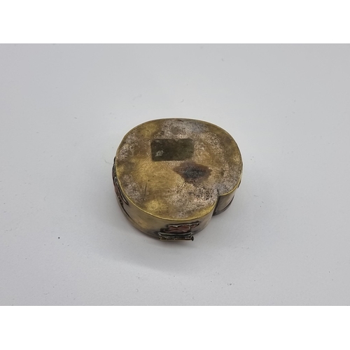 1379 - A mixed group of works of art, to include two Chinese brass boxes; and a tortoiseshell lorgnette. (1... 