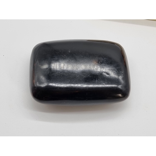 1381 - A mixed group of works of art, to include Georgian papier mache snuff boxes; and a Victorian mother-... 