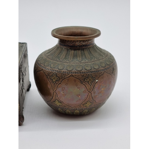 1382 - A small group of Oriental works of art, to include cloisonne enamel. (4)