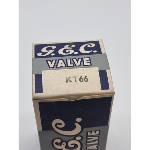1393 - A vintage G.E.C. 'KT66' vacuum tube valve, having brown base, boxed.