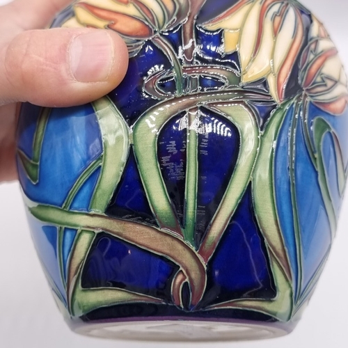 1468 - A Moorcroft 'Loch Hope' pattern ginger jar and cover, 15.5cm high, boxed.
