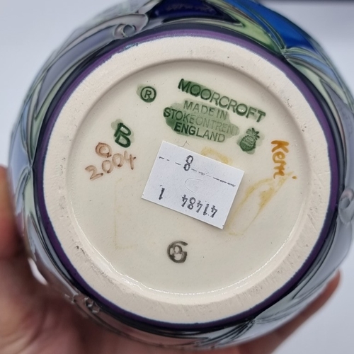 1468 - A Moorcroft 'Loch Hope' pattern ginger jar and cover, 15.5cm high, boxed.