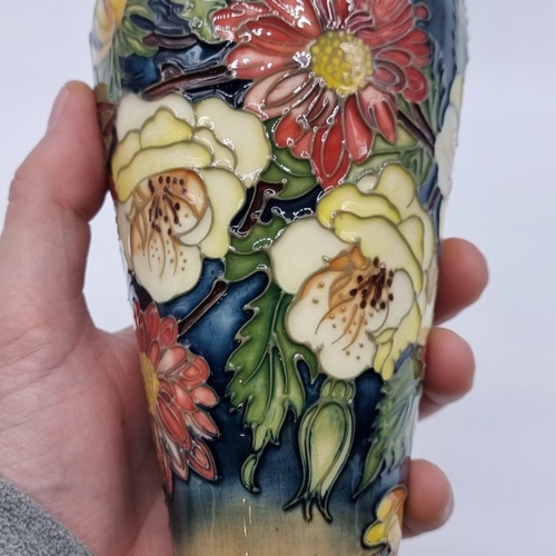 1472 - A Moorcroft 'Victoriana' pattern vase, by Emma Bossons, signed, 21cm high, boxed.