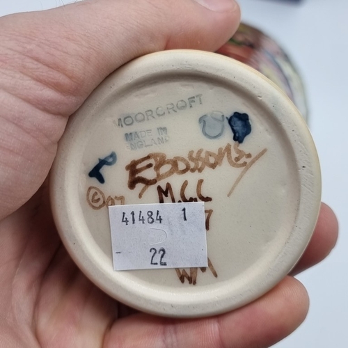 1472 - A Moorcroft 'Victoriana' pattern vase, by Emma Bossons, signed, 21cm high, boxed.