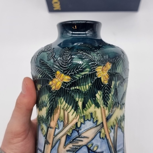 1479 - A Moorcroft 'Kiribati' pattern vase, by Nicola Slaney, 20.5cm high, boxed.