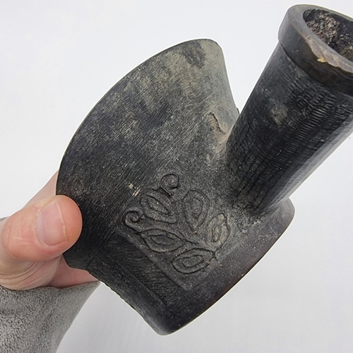 1532 - A Chinese Archaistic style bronze Rhinoceros ritualistic wine vessel, 29.5cm long; together with a C... 