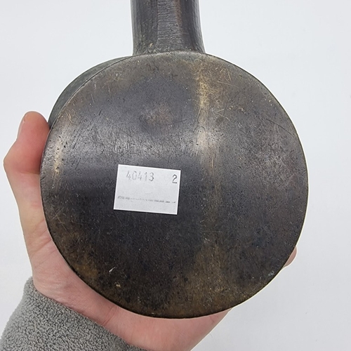 1532 - A Chinese Archaistic style bronze Rhinoceros ritualistic wine vessel, 29.5cm long; together with a C... 