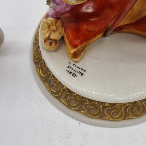 1534 - A mixed group of pottery and porcelain, to include a Capodimonte figure, 25cm high; two Herend pigs,... 