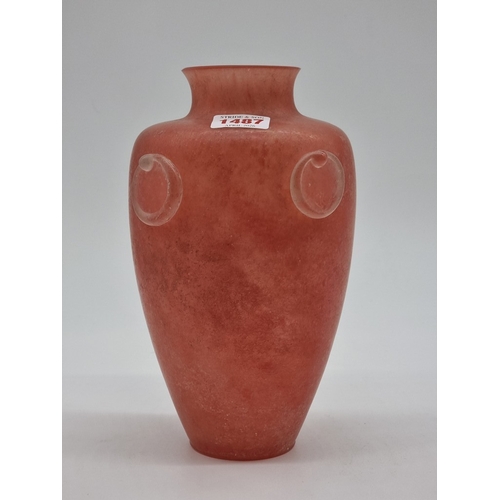 1487 - A Murano 'Scavo' glass vase, by Alfredo Rossi, signed, 22.5cm high.