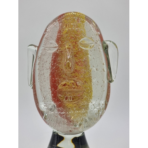 1489 - A Murano glass head, by Alfredo Rossi, signed, 37.5cm high.