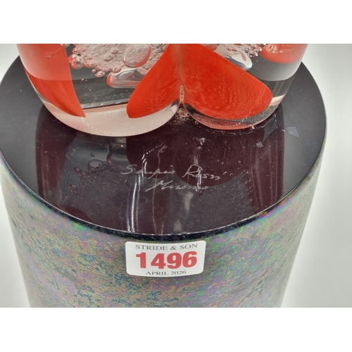 1496 - A large Murano glass female torso sculpture, by Sergio Rossi, signed, 59cm high.