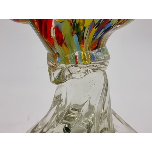 1499 - A Murano style coloured glass cockerel, 41.5cm high.