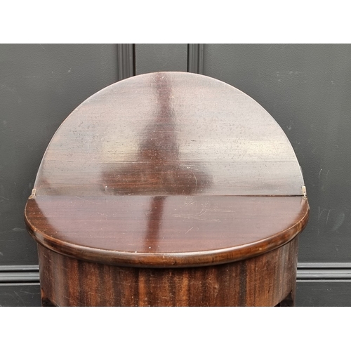 1131 - A small reproduction demi-lune tea table, with single gateleg, 45cm wide.