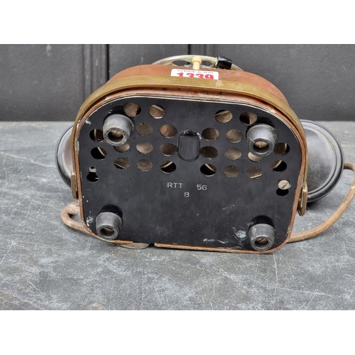 1339 - A vintage copper and Bakelite telephone.