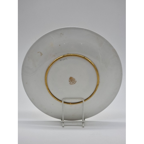 1389 - A good set of six Royal Worcester cabinet plates, each finely painted with a Game Bird by James Stin... 