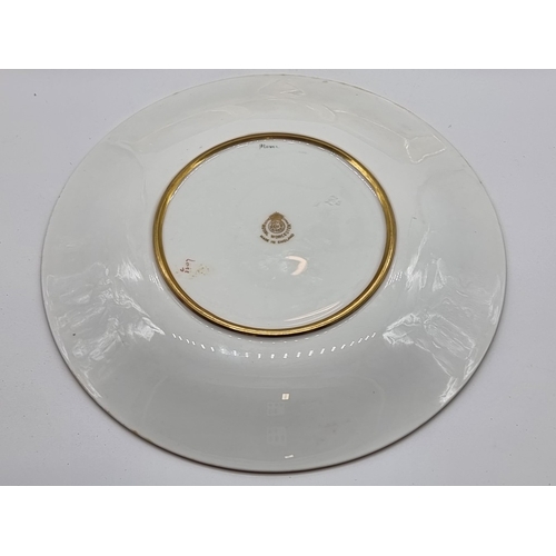 1389 - A good set of six Royal Worcester cabinet plates, each finely painted with a Game Bird by James Stin... 