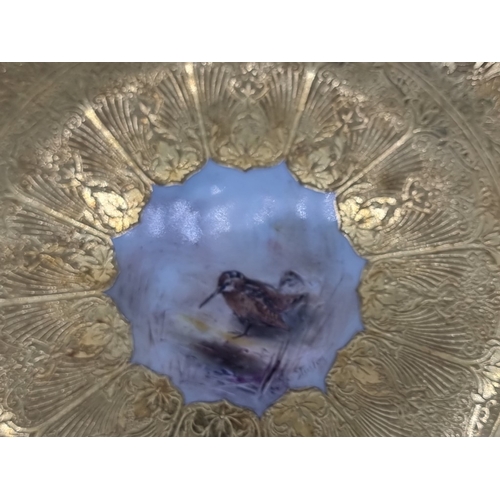 1389 - A good set of six Royal Worcester cabinet plates, each finely painted with a Game Bird by James Stin... 