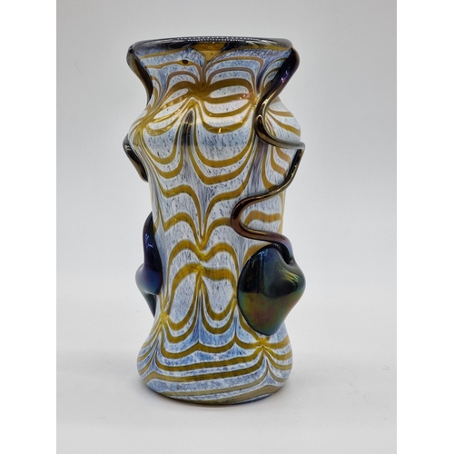 1501 - A Murano 'Iridato' glass vase, by Sergio Rossi, signed, 23cm high.