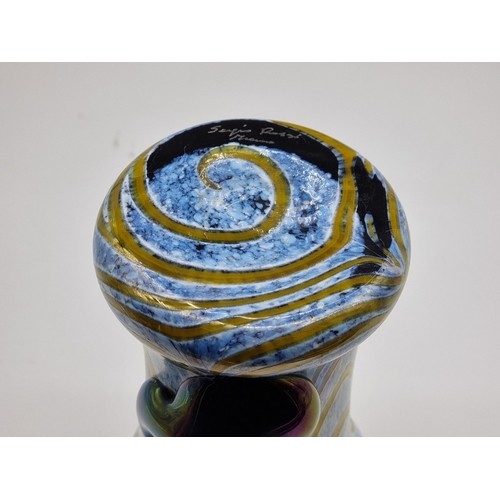 1501 - A Murano 'Iridato' glass vase, by Sergio Rossi, signed, 23cm high.