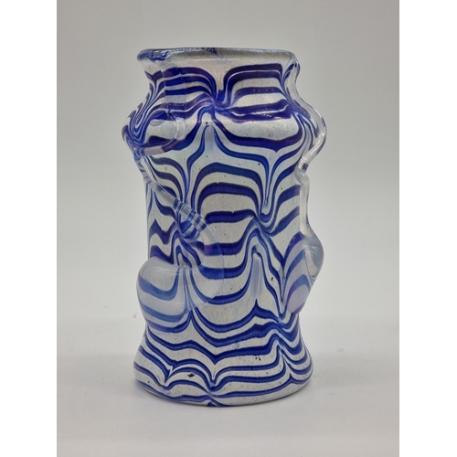 1502 - A Murano 'Iridato' glass vase, by Sergio Rossi, signed, 21.5cm high.
