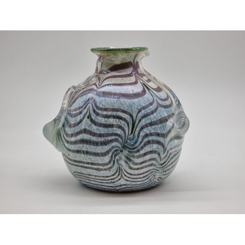 1503 - A Murano 'Iridato' glass vase, by Sergio Rossi, signed and labelled, 18.5cm high.