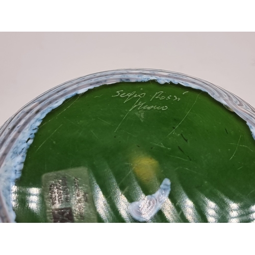 1503 - A Murano 'Iridato' glass vase, by Sergio Rossi, signed and labelled, 18.5cm high.