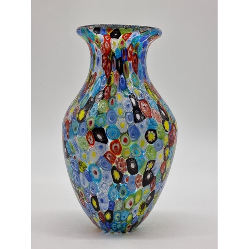 1505 - A Murano style 'Millefiori' glass vase, 31cm high.