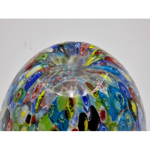 1505 - A Murano style 'Millefiori' glass vase, 31cm high.
