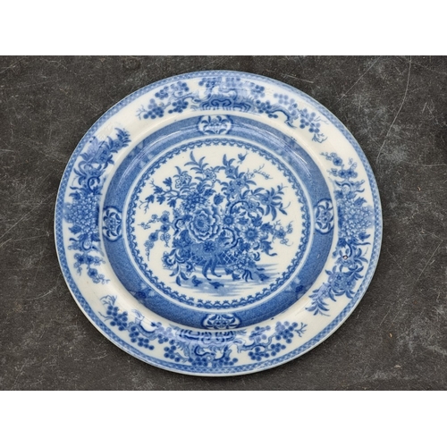 1596 - A collection of 19th century blue and white pottery.