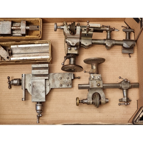 1594 - A group of watchmakers lathes and related items.