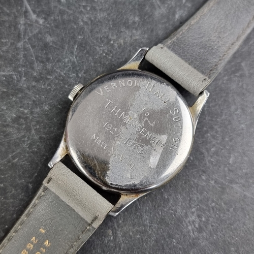 10 - A circa 1940s Omega stainless steel manual wind wristwatch, 33mm, Ref. 2876 13322, the case back ins... 