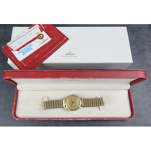 13 - A circa 2001 Omega 'De Ville' gold plated and stainless steel automatic wristwatch, 35mm, Case Ref. ... 